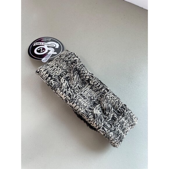 Zephyr Ball State Headband OSFA Ear Warmer Black Gray College Knit Outdoor NEW - Picture 3 of 6